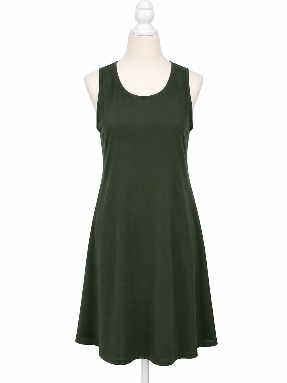 AK Anne Klein Olive Green Sleeveless A-Line Dress Women’s Medium NWT MSRP $89